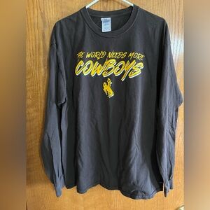 Dark Brown UW Long Sleeve Cowboy Graphic Tee